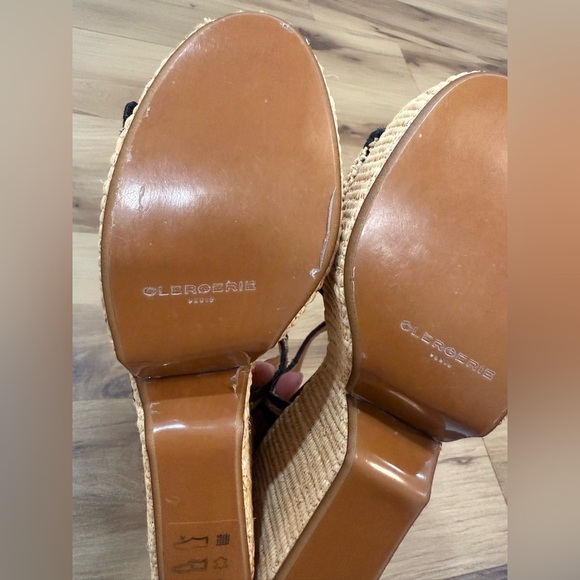 Clergerie Dara Raffia Platform Wedge Sandals - Picture 6 of 9